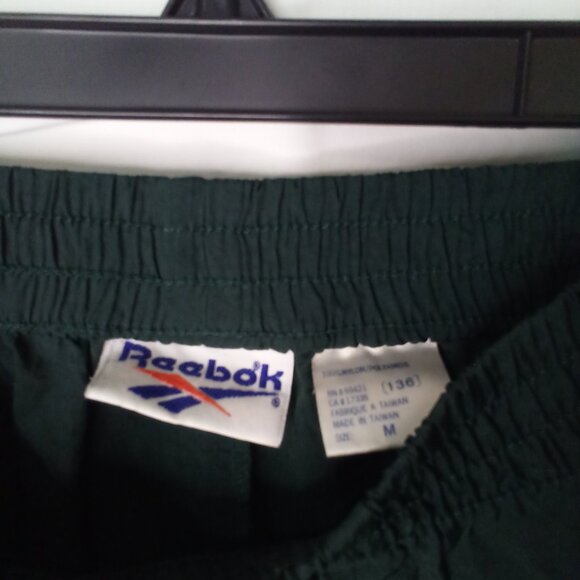 Reebok Track Pants Men M Vintage 100% Nylon Zipper Ankle Green - Picture 11 of 16